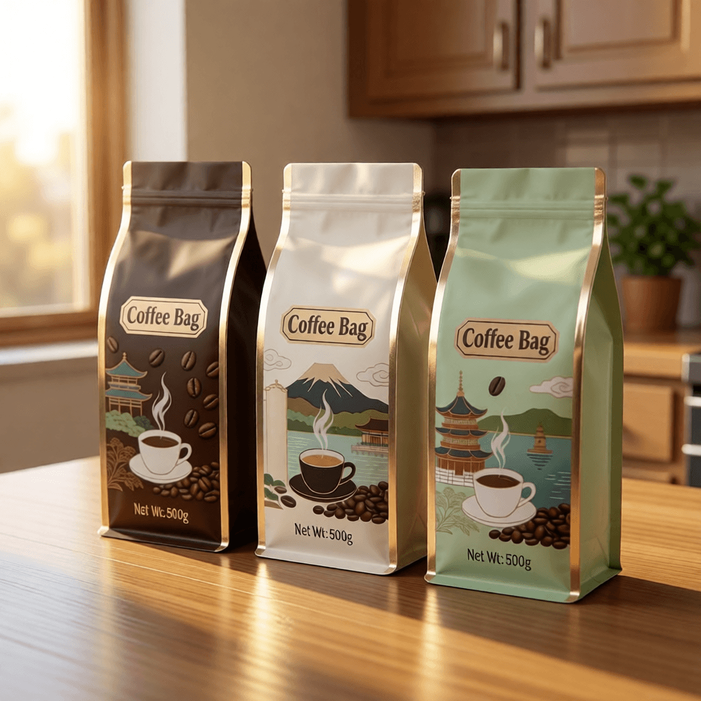 Flat Bottom Coffee Bag with Valve 4 Flat Bottom Coffee Bag with Valve